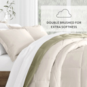 King Sage / Ivory Reversible Down-Alternative Comforter Bedding Set