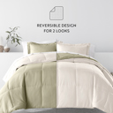 King Sage / Ivory Reversible Down-Alternative Comforter Bedding Set