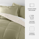 King Sage / Ivory Reversible Down-Alternative Comforter Bedding Set