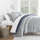 King Stone / Light Gray Reversible Down-Alternative Comforter Bedding Set