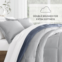 King Stone / Light Gray Reversible Down-Alternative Comforter Bedding Set