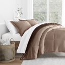 King Taupe / Chocolate Reversible Down-Alternative Comforter Bedding Set