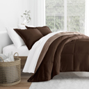 King Taupe / Chocolate Reversible Down-Alternative Comforter Bedding Set