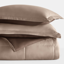 King Taupe / Chocolate Reversible Down-Alternative Comforter Bedding Set