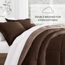 King Taupe / Chocolate Reversible Down-Alternative Comforter Bedding Set