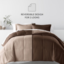 King Taupe / Chocolate Reversible Down-Alternative Comforter Bedding Set