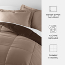 King Taupe / Chocolate Reversible Down-Alternative Comforter Bedding Set