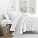 King White / Ivory Reversible Down-Alternative Comforter Bedding Set