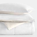 King White / Ivory Reversible Down-Alternative Comforter Bedding Set