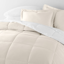 King White / Ivory Reversible Down-Alternative Comforter Bedding Set