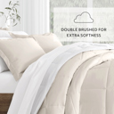 King White / Ivory Reversible Down-Alternative Comforter Bedding Set