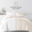 King White / Ivory Reversible Down-Alternative Comforter Bedding Set