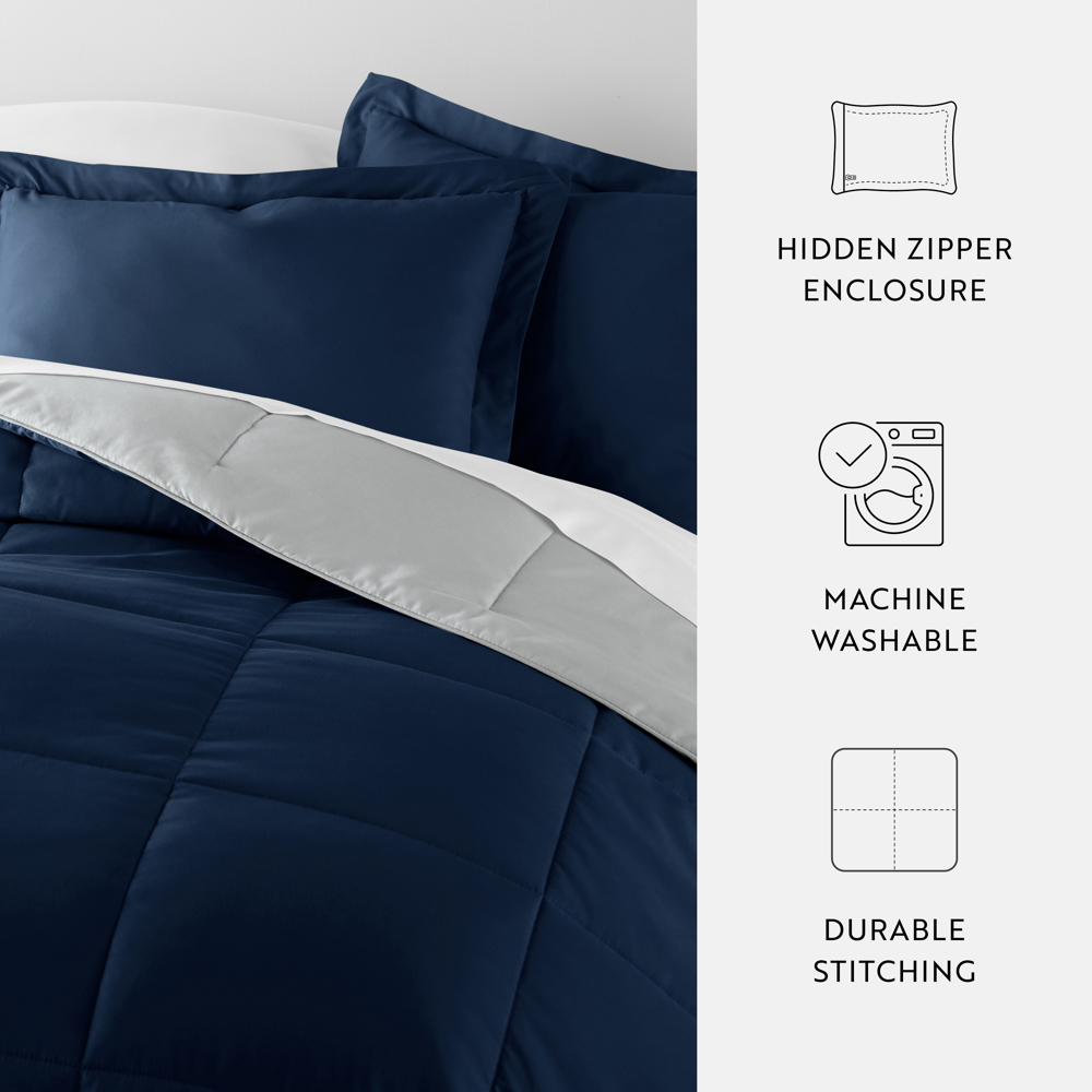 Reversible Down-Alternative Comforter Bedding Set