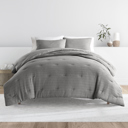 King Fog Waffle Textured Comforter Set Down-Alternative Ultra Soft Bedding