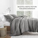 King Fog Waffle Textured Comforter Set Down-Alternative Ultra Soft Bedding