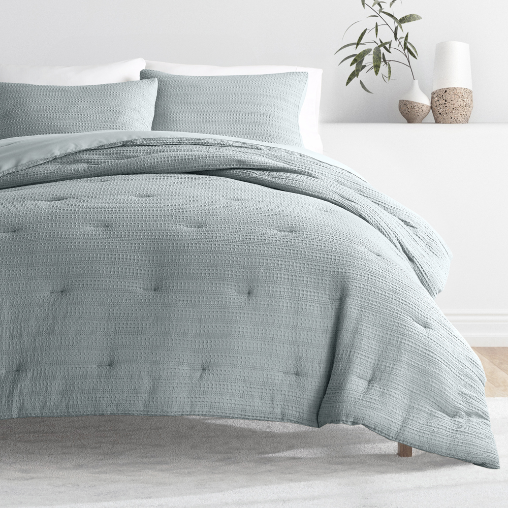 Waffle Textured Comforter Set Down-Alternative Ultra Soft Bedding