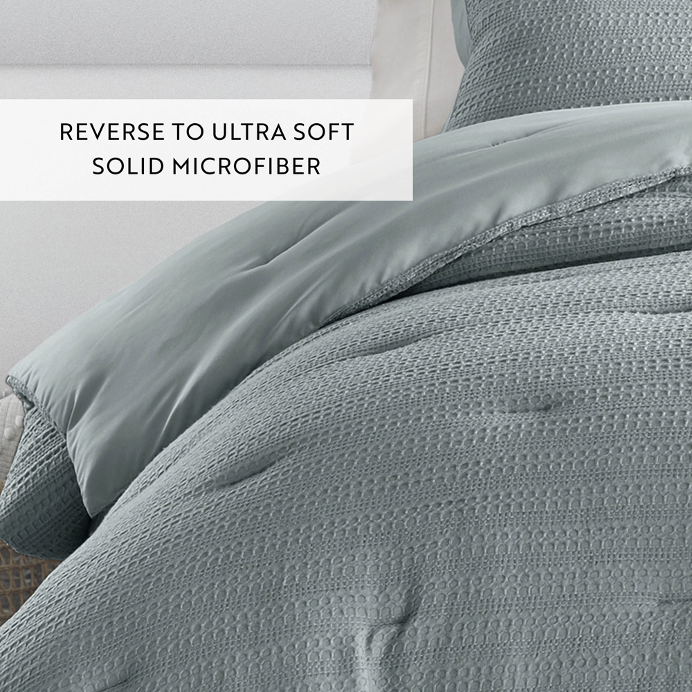 Waffle Textured Comforter Set Down-Alternative Ultra Soft Bedding