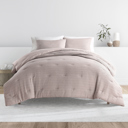 King Mauve Waffle Textured Comforter Set Down-Alternative Ultra Soft Bedding