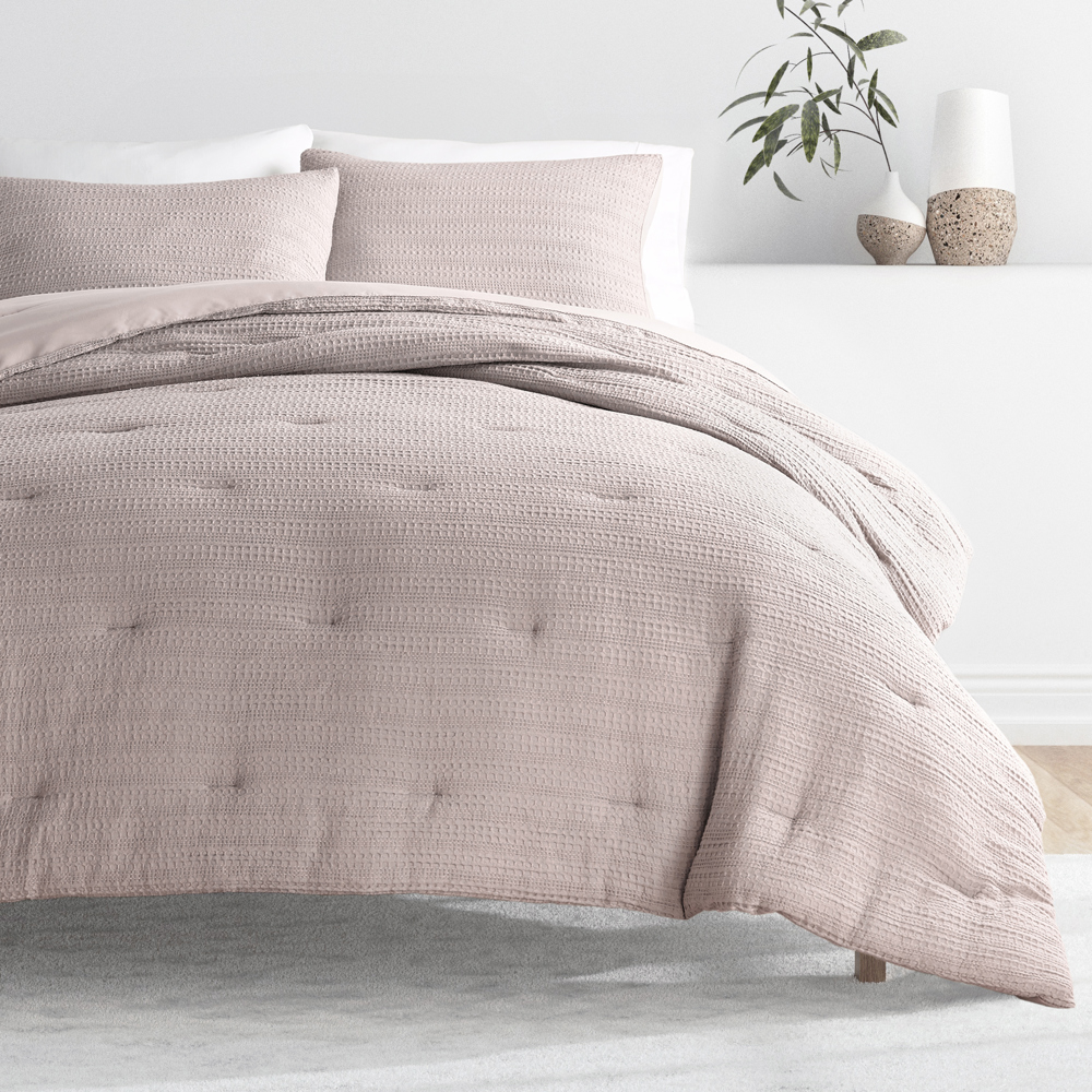 Waffle Textured Comforter Set Down-Alternative Ultra Soft Bedding