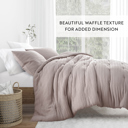 King Mauve Waffle Textured Comforter Set Down-Alternative Ultra Soft Bedding