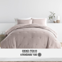 King Mauve Waffle Textured Comforter Set Down-Alternative Ultra Soft Bedding