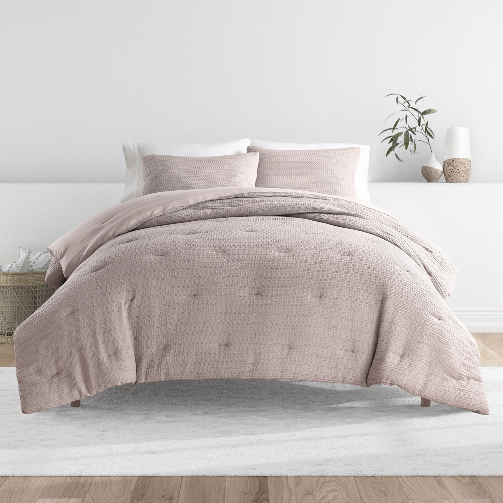 Waffle Textured Comforter Set Down-Alternative Ultra Soft Bedding