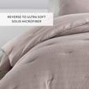 Queen Mauve Waffle Textured Comforter Set Down-Alternative Ultra Soft Bedding