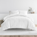 Queen White Waffle Textured Comforter Set Down-Alternative Ultra Soft Bedding