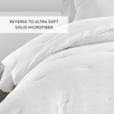 Queen White Waffle Textured Comforter Set Down-Alternative Ultra Soft Bedding