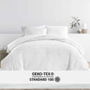 Queen White Waffle Textured Comforter Set Down-Alternative Ultra Soft Bedding