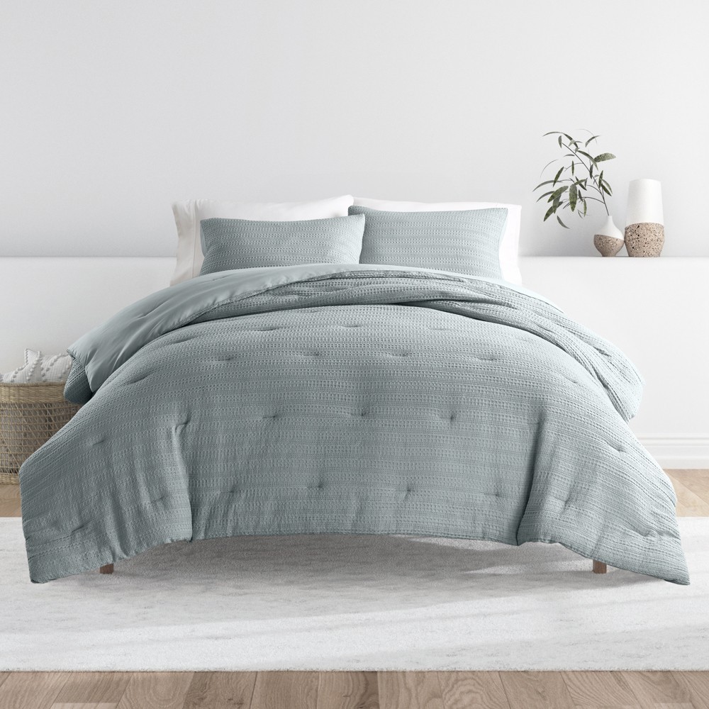 Waffle Textured Comforter Set Down-Alternative Ultra Soft Bedding