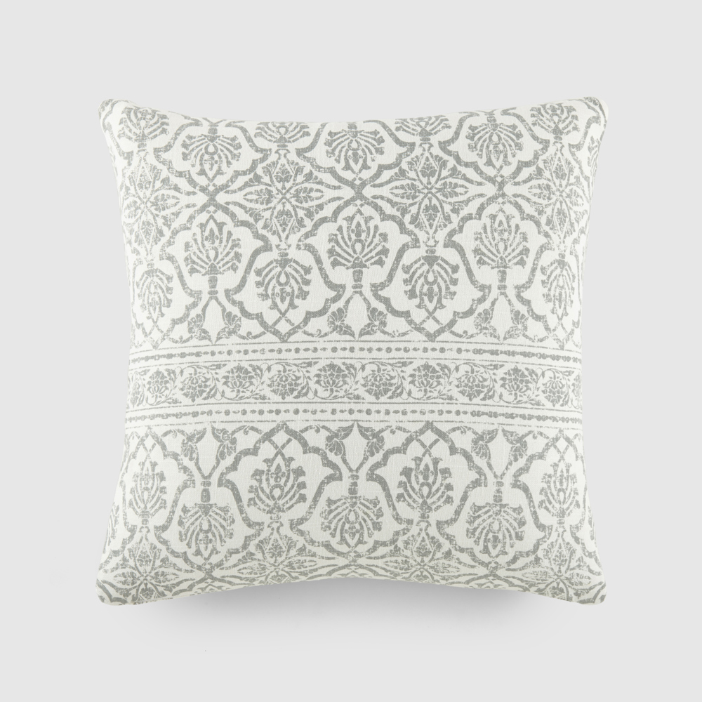 Elegant Cotton Decor Throw Pillow in Antique Floral Pattern