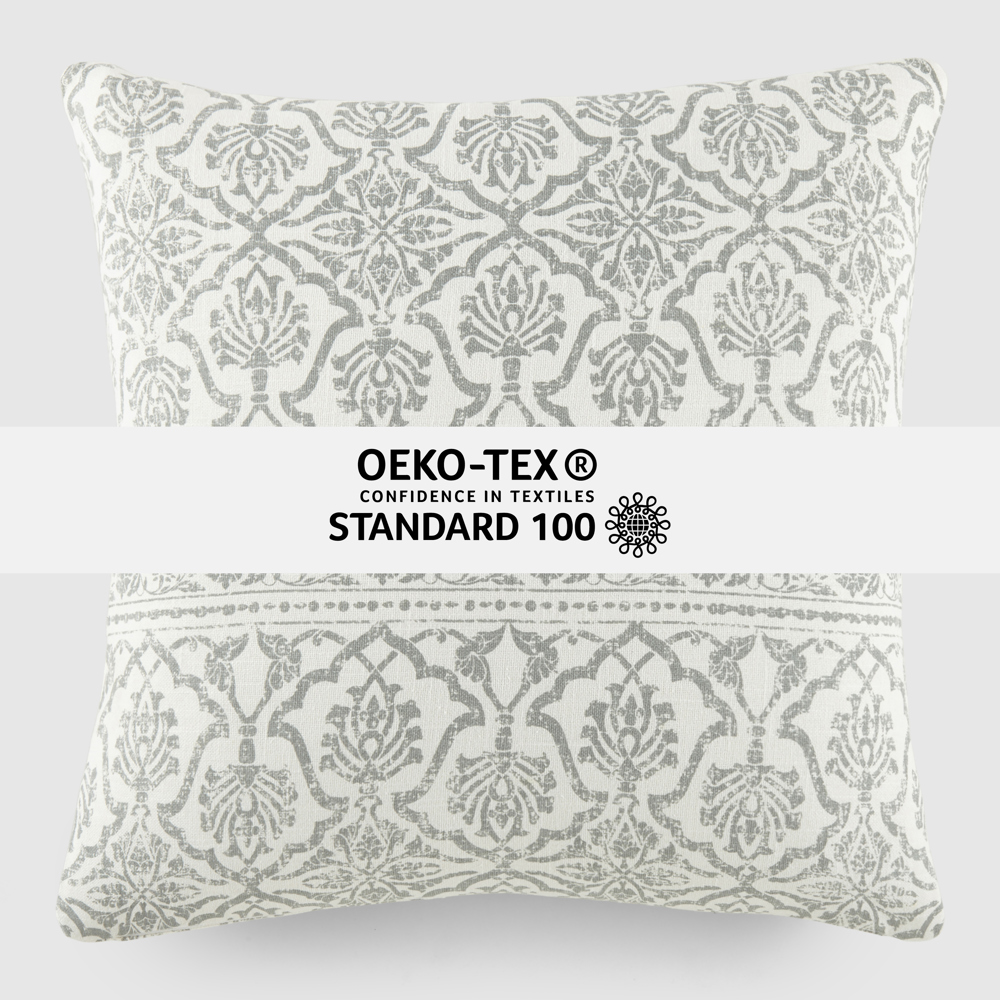 Elegant Cotton Decor Throw Pillow in Antique Floral Pattern