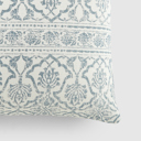 Antique Floral Light Blue Elegant Cotton Decor Throw Pillow in Antique Floral Pattern