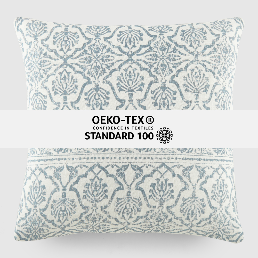 Elegant Cotton Decor Throw Pillow in Antique Floral Pattern