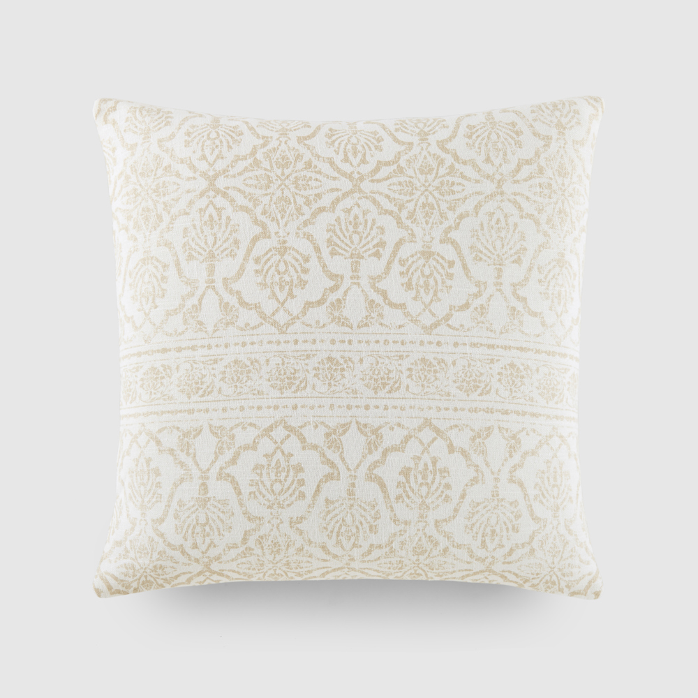 Elegant Cotton Decor Throw Pillow in Antique Floral Pattern