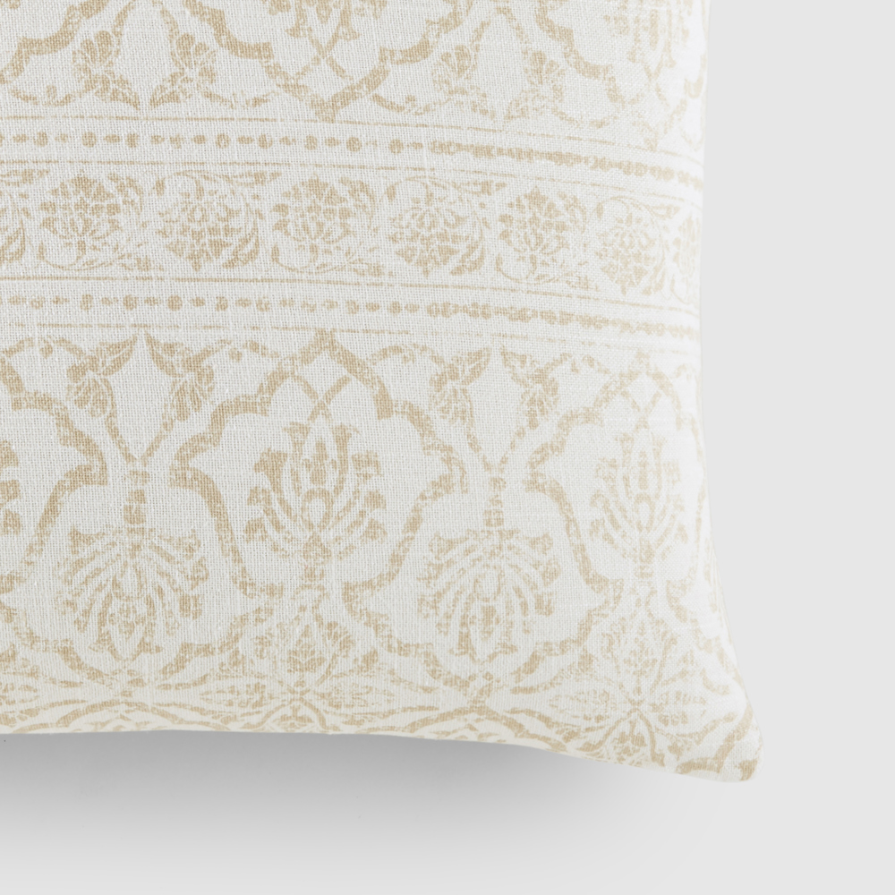 Elegant Cotton Decor Throw Pillow in Antique Floral Pattern