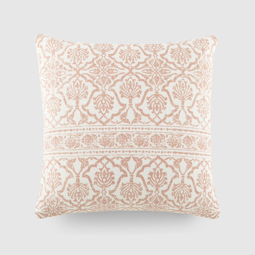 Elegant Cotton Decor Throw Pillow in Antique Floral Pattern