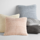 Blush Decor Throw Pillow in Cozy Chunky Knit Fabric