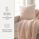 Blush Decor Throw Pillow in Cozy Chunky Knit Fabric