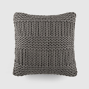 Gray Decor Throw Pillow in Cozy Chunky Knit Fabric