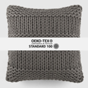 Gray Decor Throw Pillow in Cozy Chunky Knit Fabric