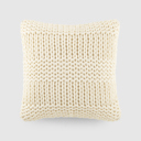 Ivory Decor Throw Pillow in Cozy Chunky Knit Fabric