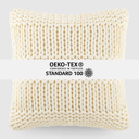 Ivory Decor Throw Pillow in Cozy Chunky Knit Fabric