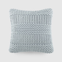 Light Blue Decor Throw Pillow in Cozy Chunky Knit Fabric