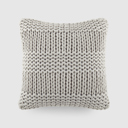 Light Gray Decor Throw Pillow in Cozy Chunky Knit Fabric