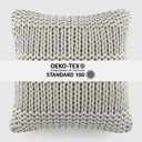 Light Gray Decor Throw Pillow in Cozy Chunky Knit Fabric