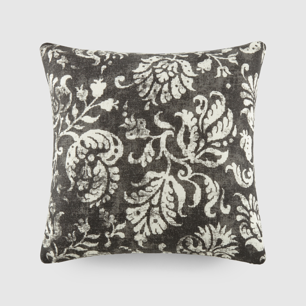 Elegant Cotton Decor Throw Pillow in Distressed Floral Pattern