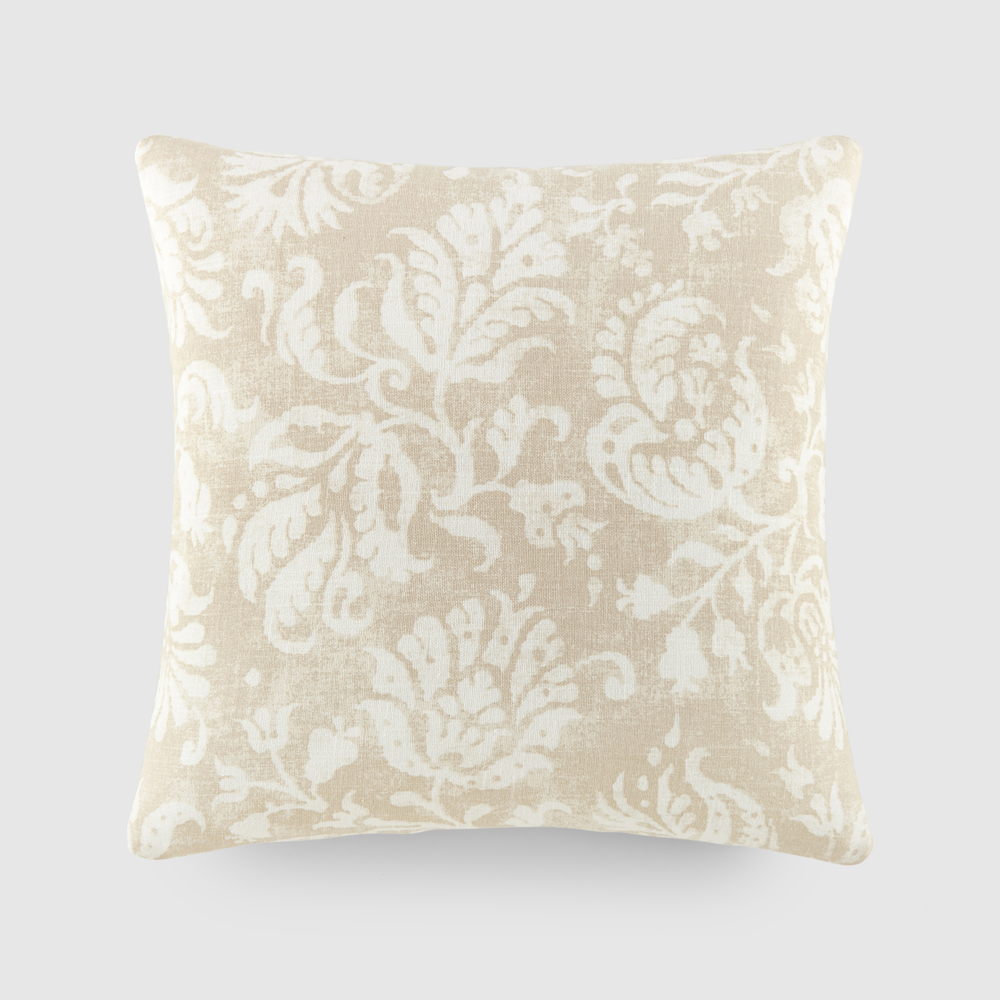 Elegant Cotton Decor Throw Pillow in Distressed Floral Pattern