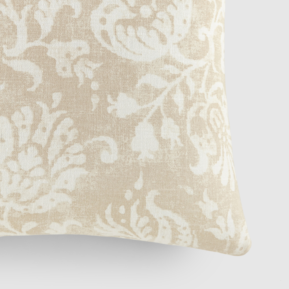 Elegant Cotton Decor Throw Pillow in Distressed Floral Pattern